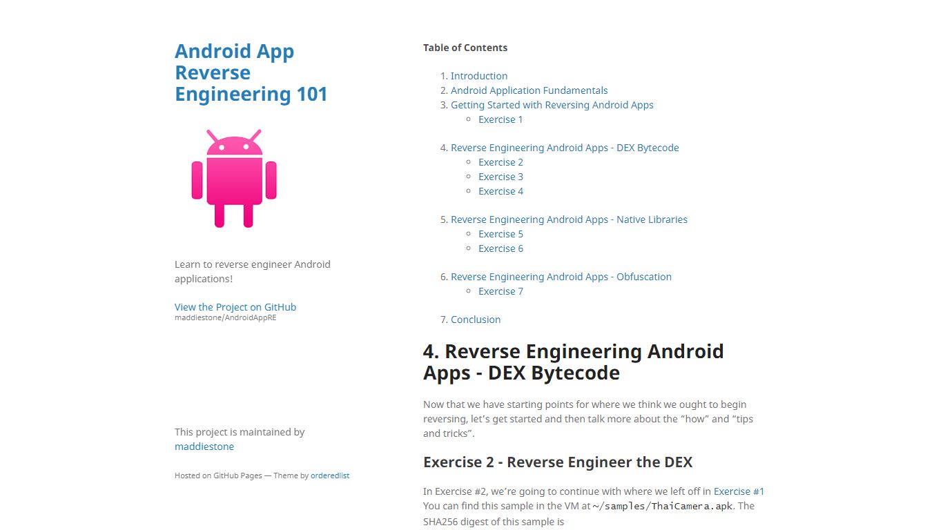 4. Reverse Engineering Android Apps - DEX Bytecode